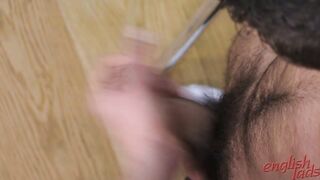 Hairy lad Bezza gets man wank by Kev